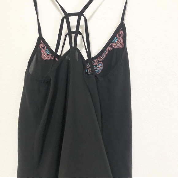 4/$25 Full Tilt Black Embroidered Ladder Back Cami - Picture 5 of 5